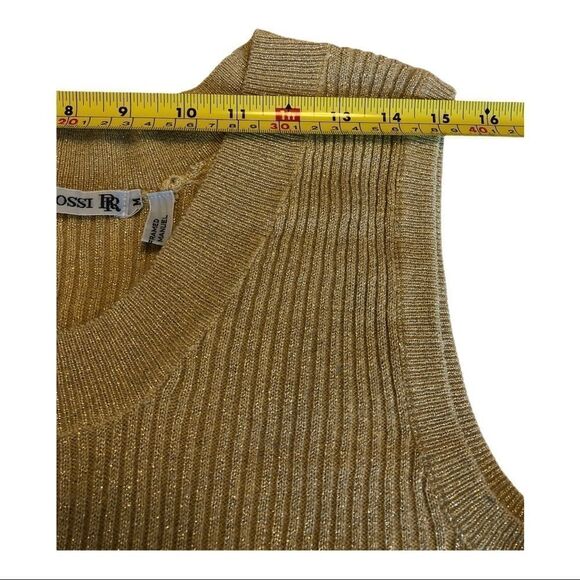 𝅺2/$36 Rino Rossi Gold Metallic Sleeveless Top - Picture 6 of 8